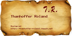 Thanhoffer Roland névjegykártya